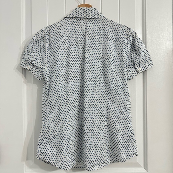 Club Monaco Short-Sleeve Button Down Shirt in Tiny Blue Flower Prints - Picture 4 of 6